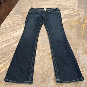 True religion boot cut jeans flap pocket bling buttons size 29 dark wash In EUC